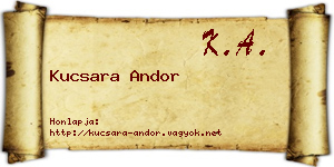 Kucsara Andor névjegykártya